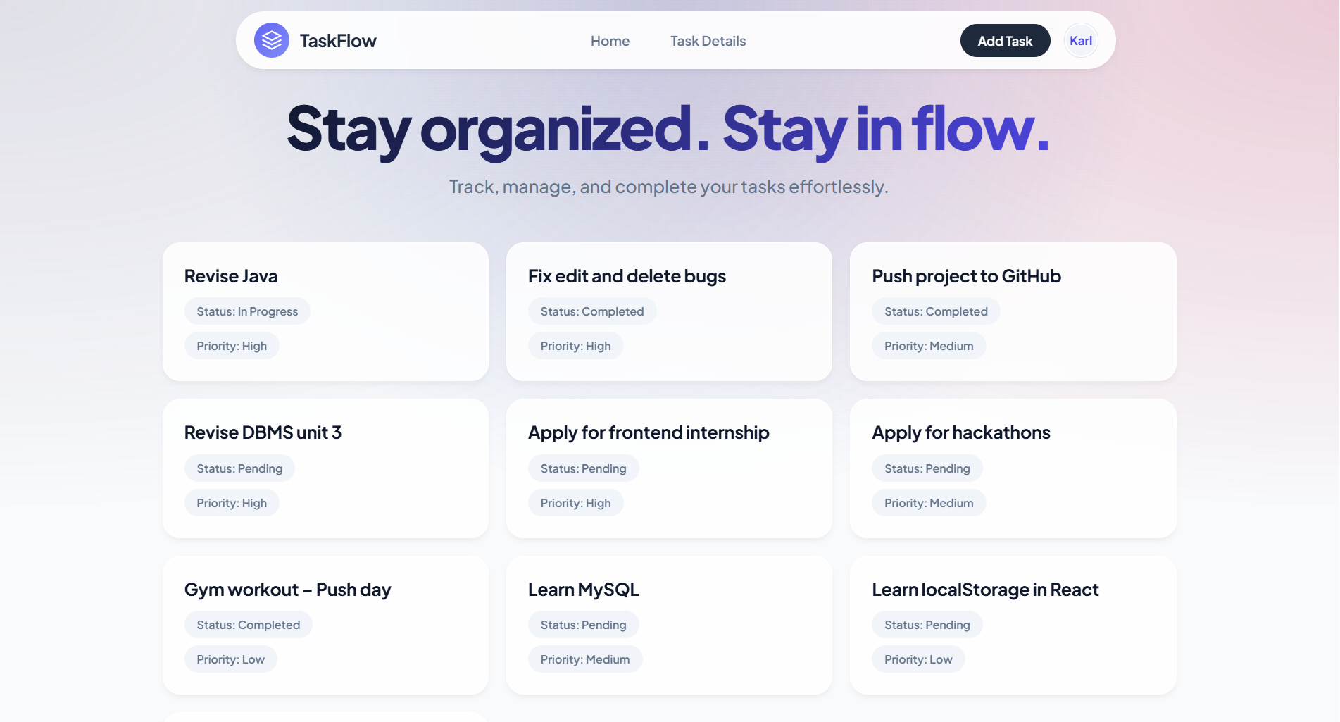 Karl Arvindraj | Full Stack Developer Portfolio